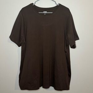 Lands' End Women's Dark Brown Short Sleeve Tee